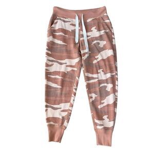 Aerie orange/tan camo cotton blend drawstring joggers comfy size XS